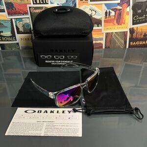 Oakley Holbrook Sunglasses Polarized Rainbow Lens Clear Frame